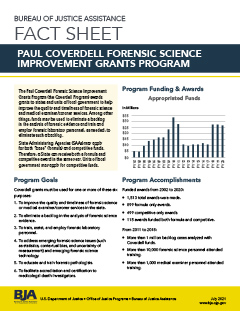 Cover thumbnail of the Paul Coverdell Forensic Science Improvement Grants Program Fact Sheet