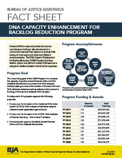 DNA Capacity Enhancement for Backlog Reduction Program Fact Sheet