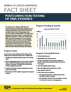 Fact Sheet: Postconviction Testing of DNA Evidence
