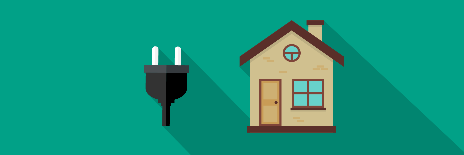 Icon of electric plug and house