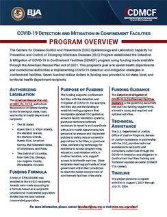 Thumbnail of COVID-19 Detection and Mitigation in Confinement Facilities (CDMCF) Program Overview