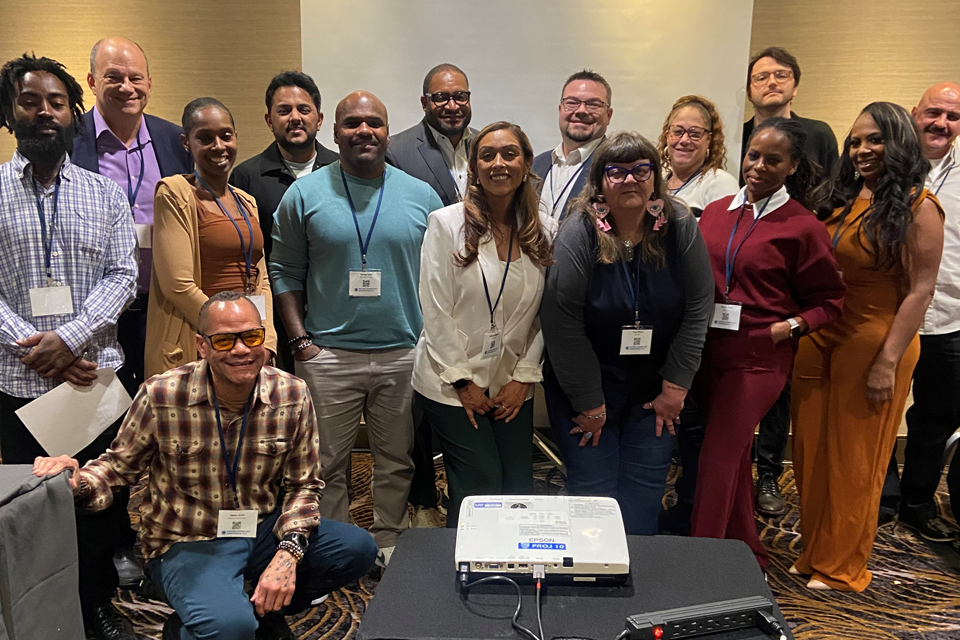 Impact Justice's first National Reentry Housing Incubator grantee cohort with program staff at the Second Chance Act Conference in Philadelphia.