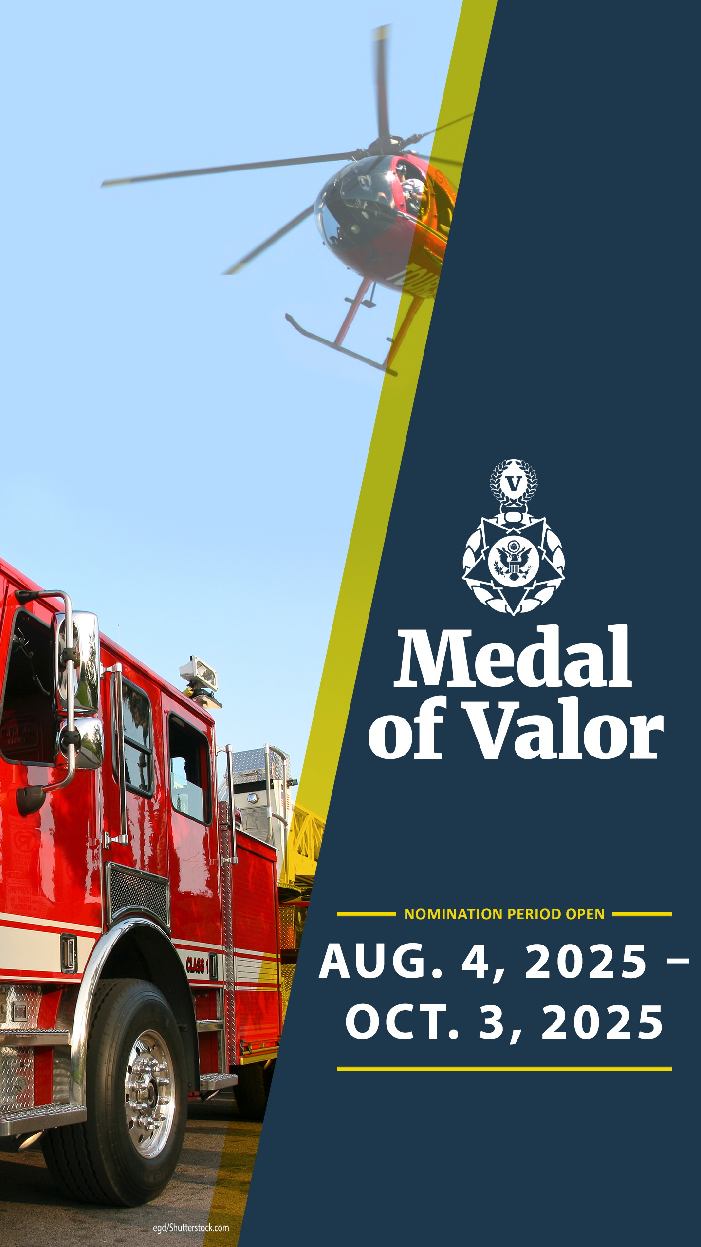 Medal of Valor Nomination Period Open - August 4, 2025 - October 2, 2025