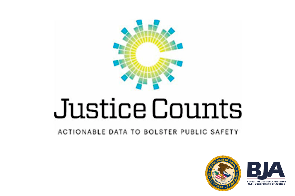 Justice Counts logo with BJA logo and OJP seal