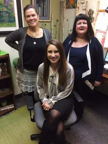 From left to right: New Options for Women (NOW) Staff Members Robin Miller, Kendra Harding, and Kelly Clark. Photo Courtesy Kendra Harding.