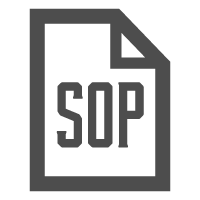 icon of a document with capital letters SOP on it